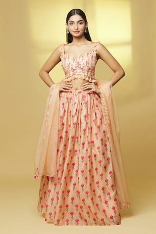 Buy Pink color georgette designer lehenga choli at fealdeal.com