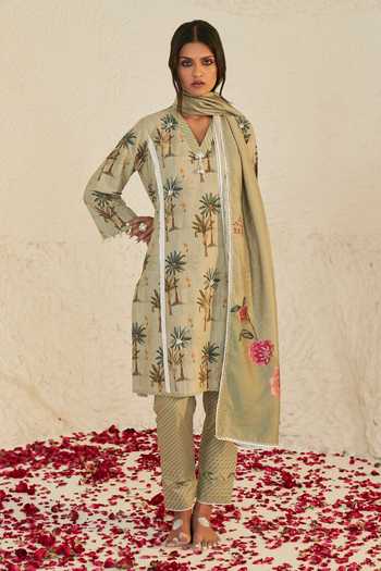 Sage Saga Pihu Tree Pattern Tunic Palazzo Set 