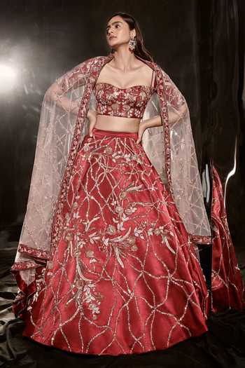 Masumi Mewawalla Sequin Embroidered Bridal Lehenga Set 