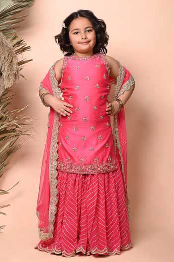 Priyanka Jain Embroidered Chevron Sharara Kurta Set 