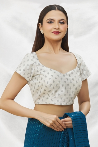 Khwaab by Sanjana Lakhani Floret Print V Neck Blouse