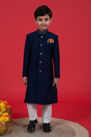 Little Boys Closet Zardozi Embroidered Collar Sherwani Set 