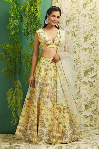 Alaya Advani Chanderi Silk Printed Lehenga Set