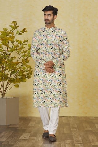Leaf Print Kurta & Pant Set 