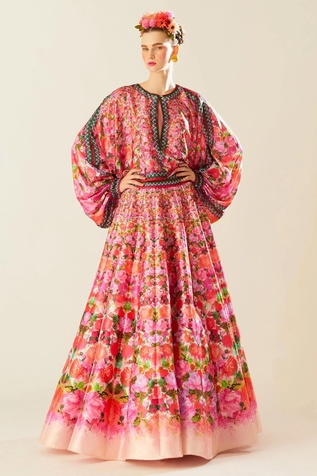 Rajdeep Ranawat Leela Flower Print Lehenga & Top Set