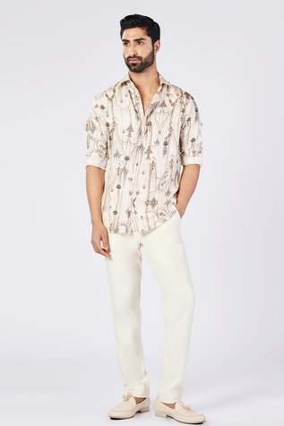 S&N by Shantnu Nikhil Printed Slim Fit Shirt