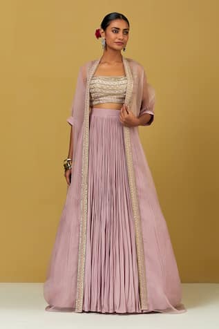 Ikshita Choudhary Organza Sheer Cape & Skirt Set 