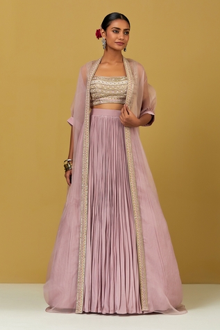 Ikshita Choudhary Organza Sheer Cape & Skirt Set