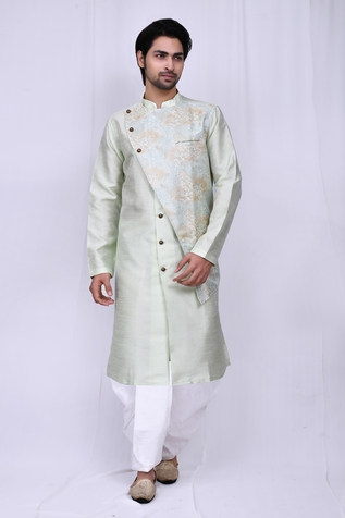 Nazaakat by Samara Singh Jacquard Panelled Kurta & Dhoti Pant Set