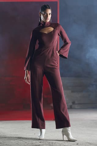 Pocketful Of Cherrie Keyhole Neck Jumpsuit 