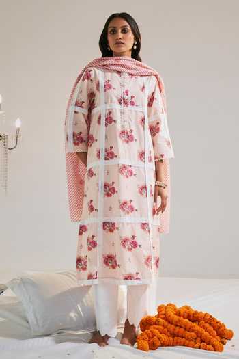 Sage Saga Ruhi Floral Print Kurta Palazzo Set 