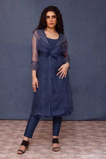 Chokhi Chorri Cyra Cutwork Embroidered Jacket Kurta Set 