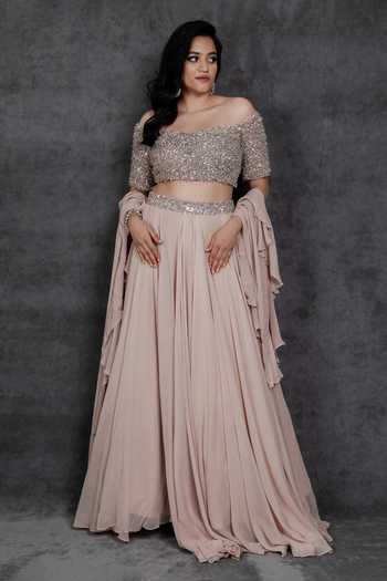 Sunita Bhandari Waistband Embroidered Lehenga Set 