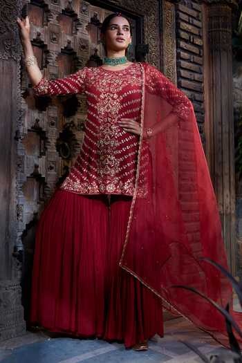 Kritika Dawar Gota Embroidered Georgette Kurta Gharara Set 