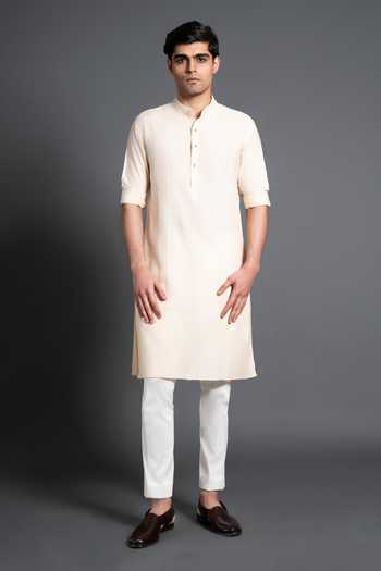 Raghavendra Rathore Jodhpur Silk Pintuck Kurta 