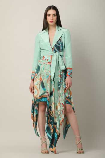 Limerick By Abirr N' Nanki Kira Printed Asymmetric Skirt 