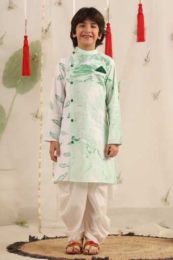 Cute Couture Brush Paint Pattern Kurta & Balloon Pant Set 