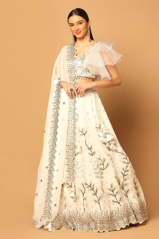 Two Sisters By Gyans Garden Sequin Embroidered Lehenga Set