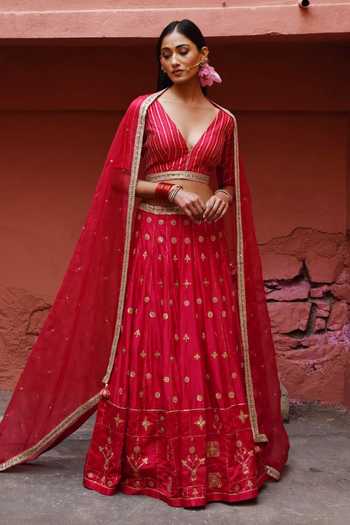 Deep Thee Zardozi Embroidered Bridal Lehenga Set 