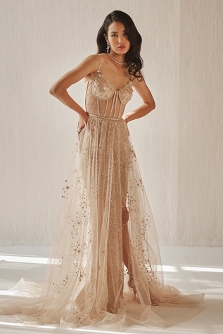 Cedar & Pine Floral Embroidered Gown