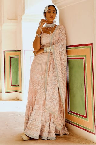 KARAJ JAIPUR Chikankari Lehenga Set 