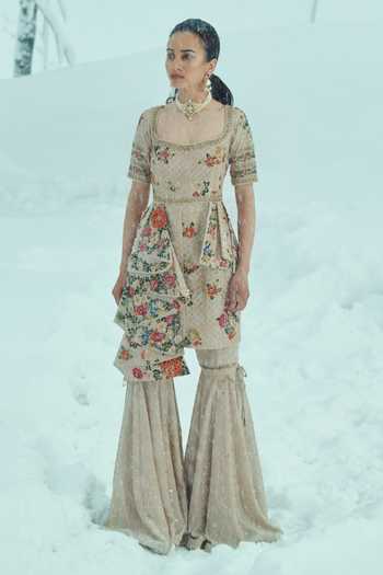 Sahil Kochhar Ghazala Embroidered Kurta Sharara Set 