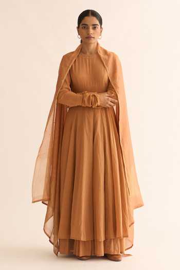 Dot Rust Hand Embroidered Anarkali Set 