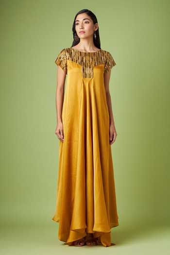 Aakaar Yoke Embellished Maxi Dress 