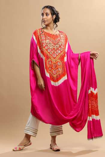 Etasha By Asha Jain Draped Kaftan & Pant Set 