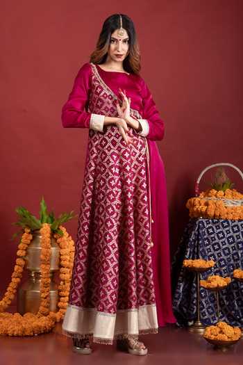Monk & Mei By Sonia Anand Floral Pattern Anarkali 