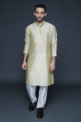 Sanjev Marwaaha Embroidered Placket Kurta Set