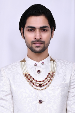 Nazaakat by Samara Singh Tiered Bead Embellished Mala