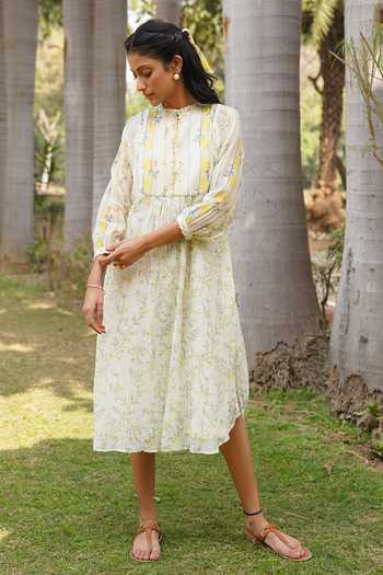Dhaari Hand Painted Gathered Dress 