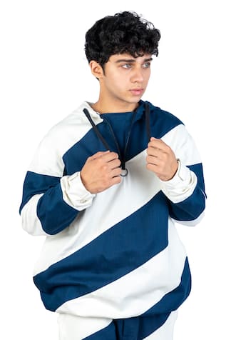 Diagonal Striped Hoodie 