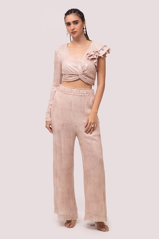 Onaya Sequin Embellished Crop Top & Palazzo Set