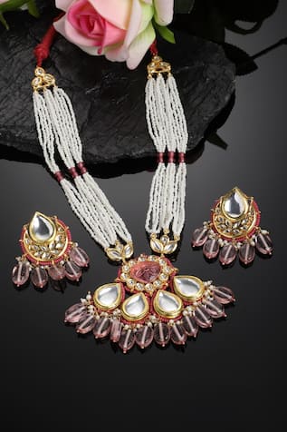 Tear Drop Shaped Pendant Necklace Set 