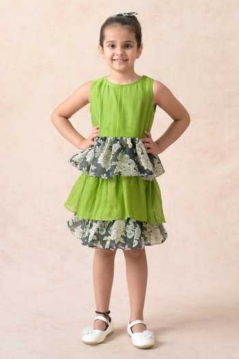 Thetaa Blossom Print Tiered Dress 