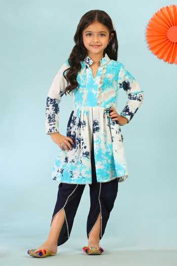 Cute Couture Abstract Print Kurta & Tulip Pant Set 