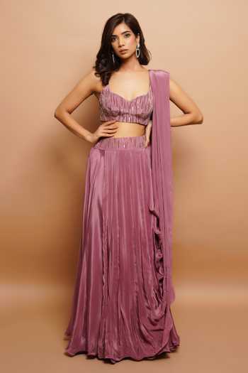 Ahi Clothing Embroidered Bustier & Lehenga Set 