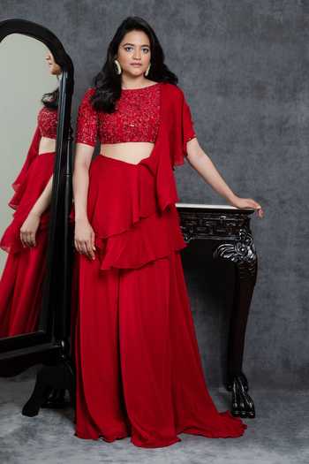 Sunita Bhandari Embroidered Blouse Sharara Set 