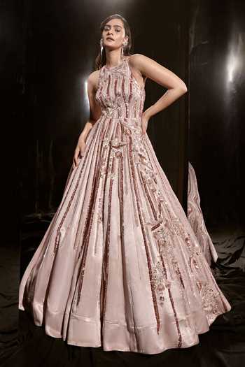 Masumi Mewawalla Sequin & Cutdana Embroidered Gown 