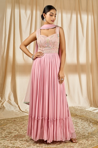 Alaya Advani Hand Embroidered Anarkali Sharara Set
