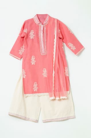 Paisley Embroidered Kurta Palazzo Set 