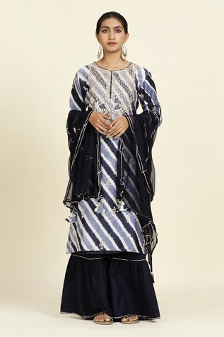 Oshi By Shikha Leheriya Dyed Straight Kurta Sharara Set