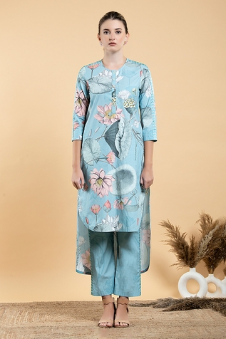 Divi by sonal khandelwal Nelumbo Printed Straight Fit Tunic & Pant Set
