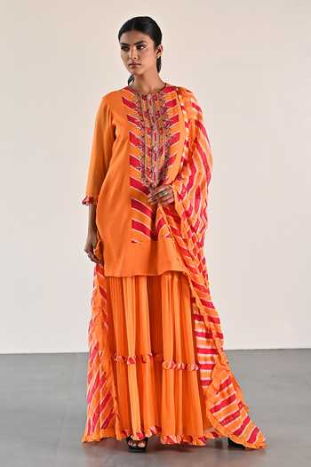 K-Anshika Chevron Pattern Kurta Set With Dupatta 