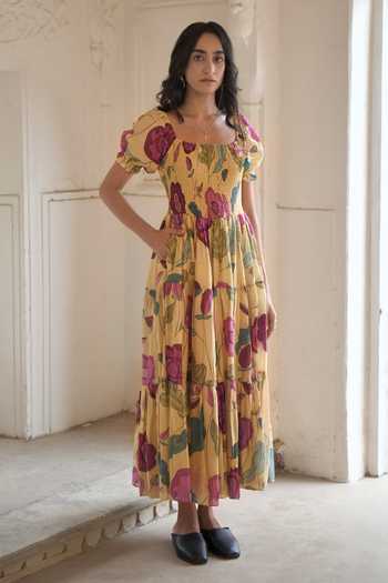 Taro Sunshine Bloom Flower Print Dress 