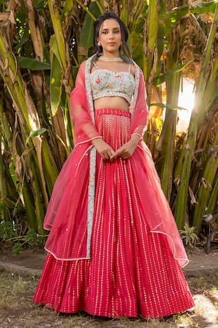 Suruchi Parakh Sequin Embroidered Lehenga Set 