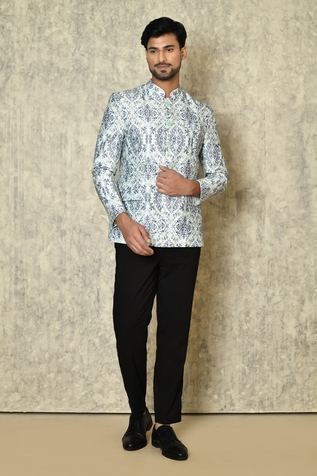 Naintara Bajaj Printed Full Sleeve Bandhgala