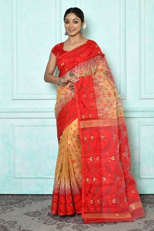 Samyukta Singhania Geometric Jamdani Woven Saree